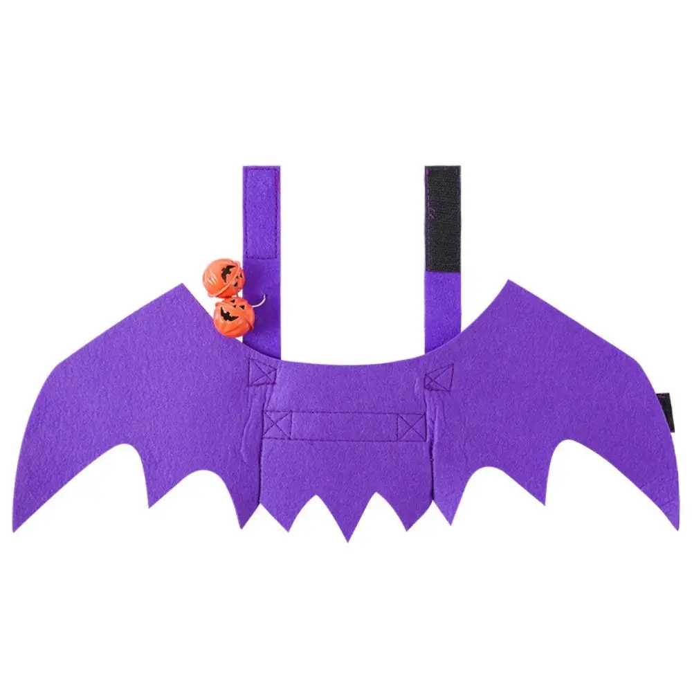

with Bell Artificial Wing Pet Cosplay Prop Decorative Black/Purple/Orange Cat Bat Wings Harness Cloth with Pumpkin Bells