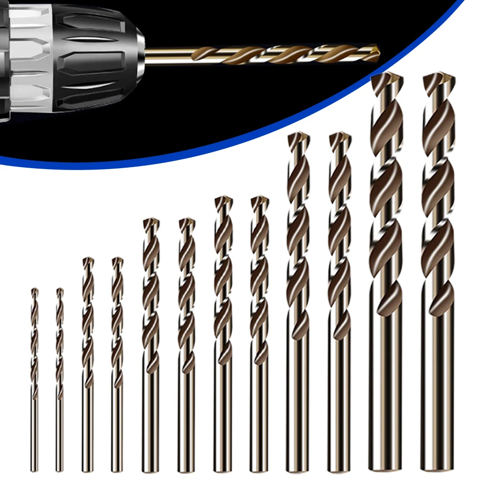 

12 Pcs HSS-Co Cobalt Drill Bit Set M35 1/1.5/2/2.5/3/3.5mm For Stainless Steel Wood Hole Cutter Drill Bit Set Power Tools