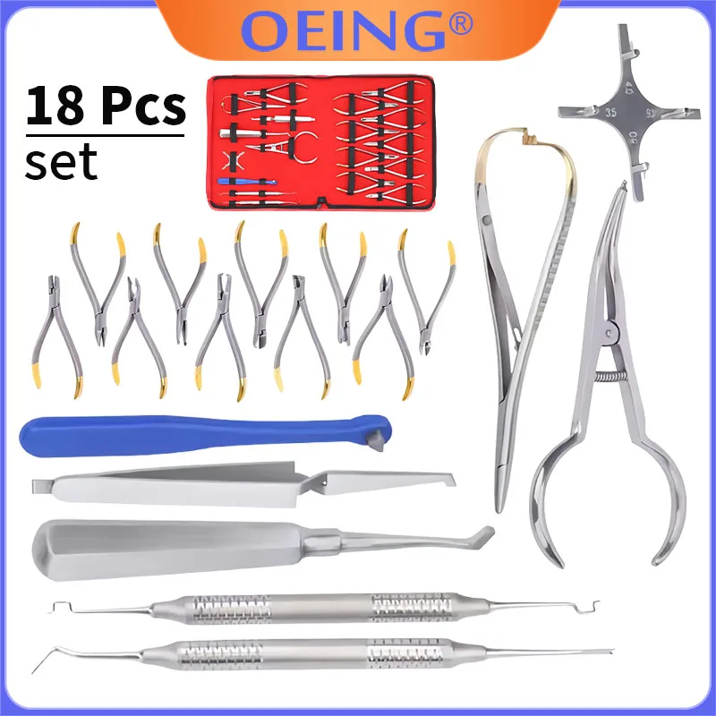 

1Set Orthodontic Instrument Set, Dental Laboratory Molding Forceps, Stainless Steel Instruments, Heat-Resistant and Sterilizable