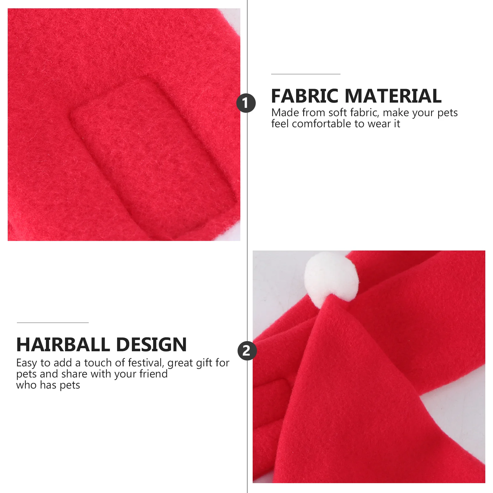 

2 Sets Pet Hat Scarf Holiday Attire Santa Christmas Clothing Festive for Cap Costume