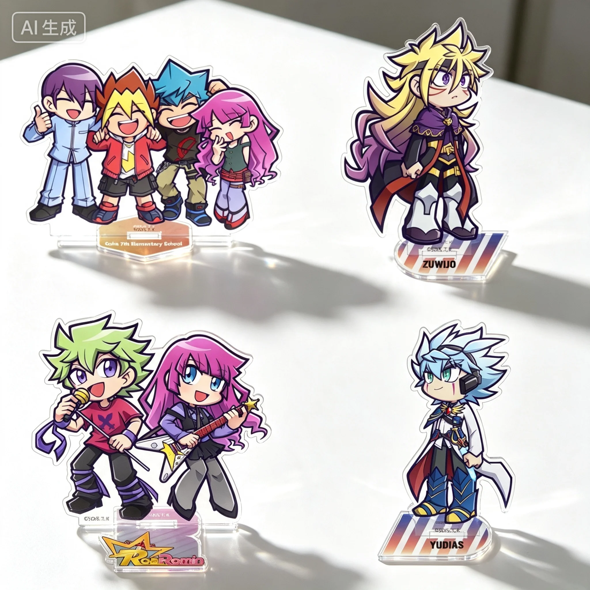 Anime Yu-Gi-Oh! Duel Monsters Yuga Ohdo Gavin Sogetsu Q-Style Acrylic Stand Model Plate Keychains Desk Decorations