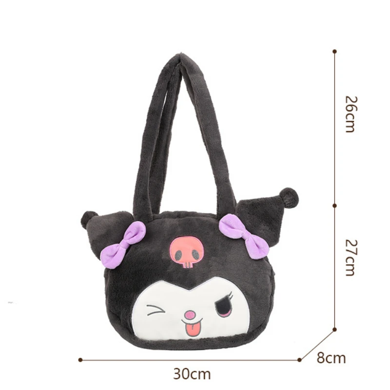 Kawaii Sanrio peluche borse a tracolla giocattolo Kuromi zaino Anime My Melody Cinnamoroll cartone animato farcito borsa regalo di compleanno per ragazza