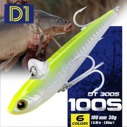D1  Fishing Bass VIB Lures 100MM 30g Artificial Hard Sinking Wobblers Saltwater Ice Baits For Trout Snapper Pike Tackle Winter