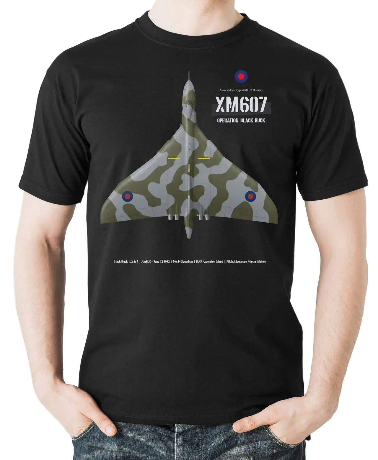 RAF Avro Vulcan XM607 Type-698 B2 Bomber T-Shirt 100% Cotton O-Neck Summer Short Sleeve Summer Casual Mens T-shirt Size S-3XL