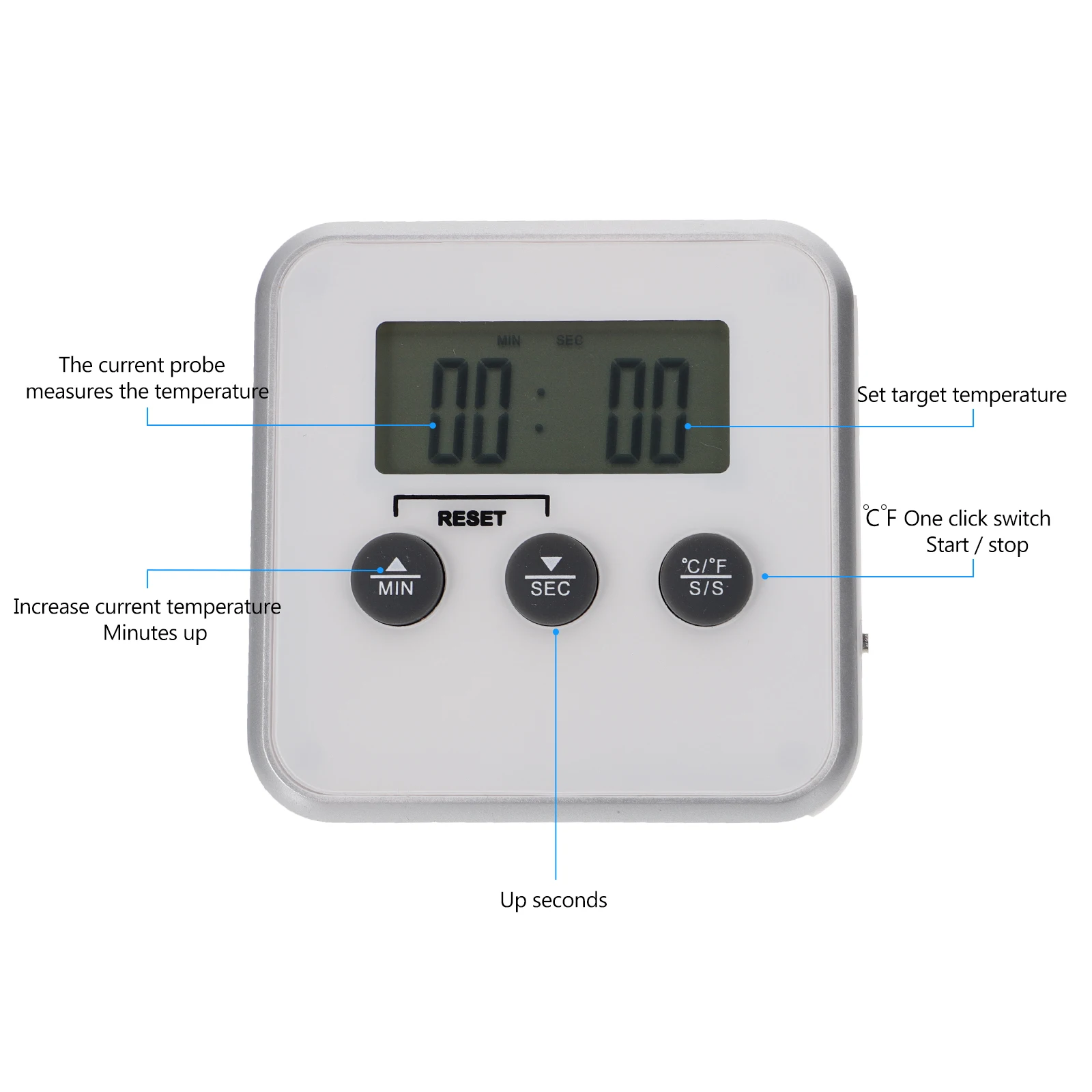

Barbecue Thermometer Cooking Probe Digital Electric Meat Food Grilling Accessory Bbq