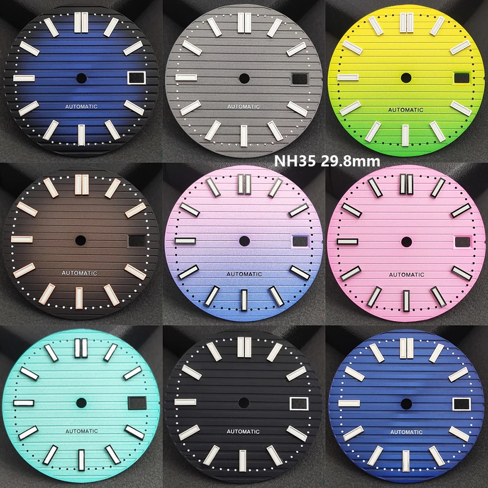 NH35 29.8mm Dial green illuminated dial custom logo suitable for NH35/NH36 movement watch module parts