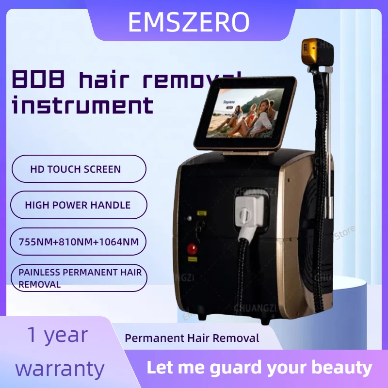 

Diode Laser755 808 1064nm Multi Wavelengths Hair Removal Machine Cooling Head Painless Laser Epilator Face Body Hair Removal