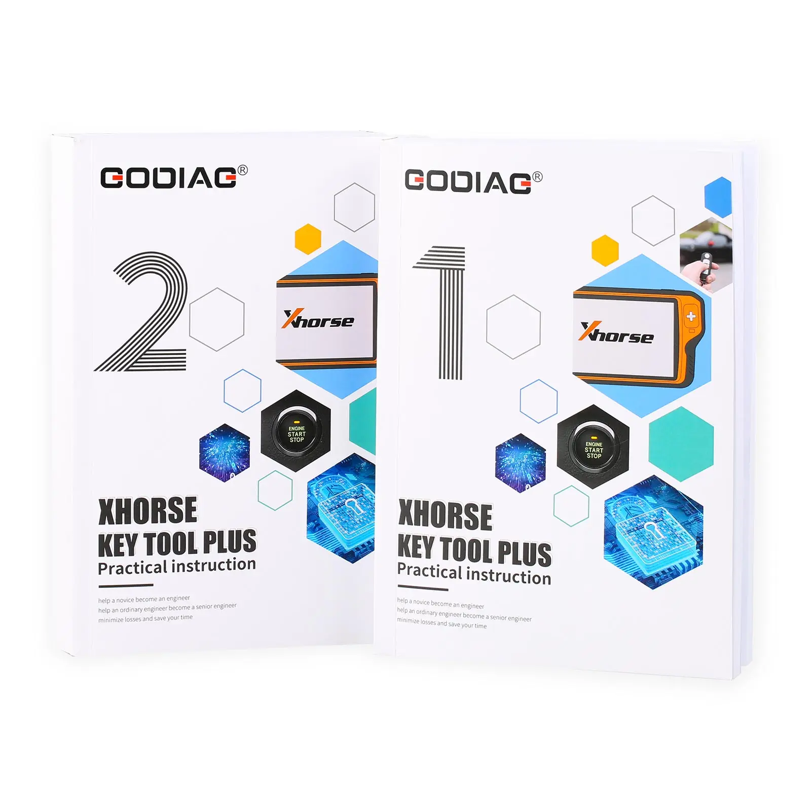 GODIAG Key Tool Plus Practical Instruction 1&2 Two Books for Locksmith, Vehicle Maintenance Engineer