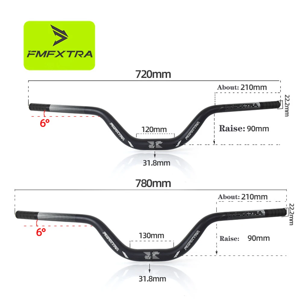 Mountain Bike Handlebar Aluminum Alloy Lift 90mm Swallow Handlebar 720/780mm Bicycle Leading Handlebar Bicycle Accessories