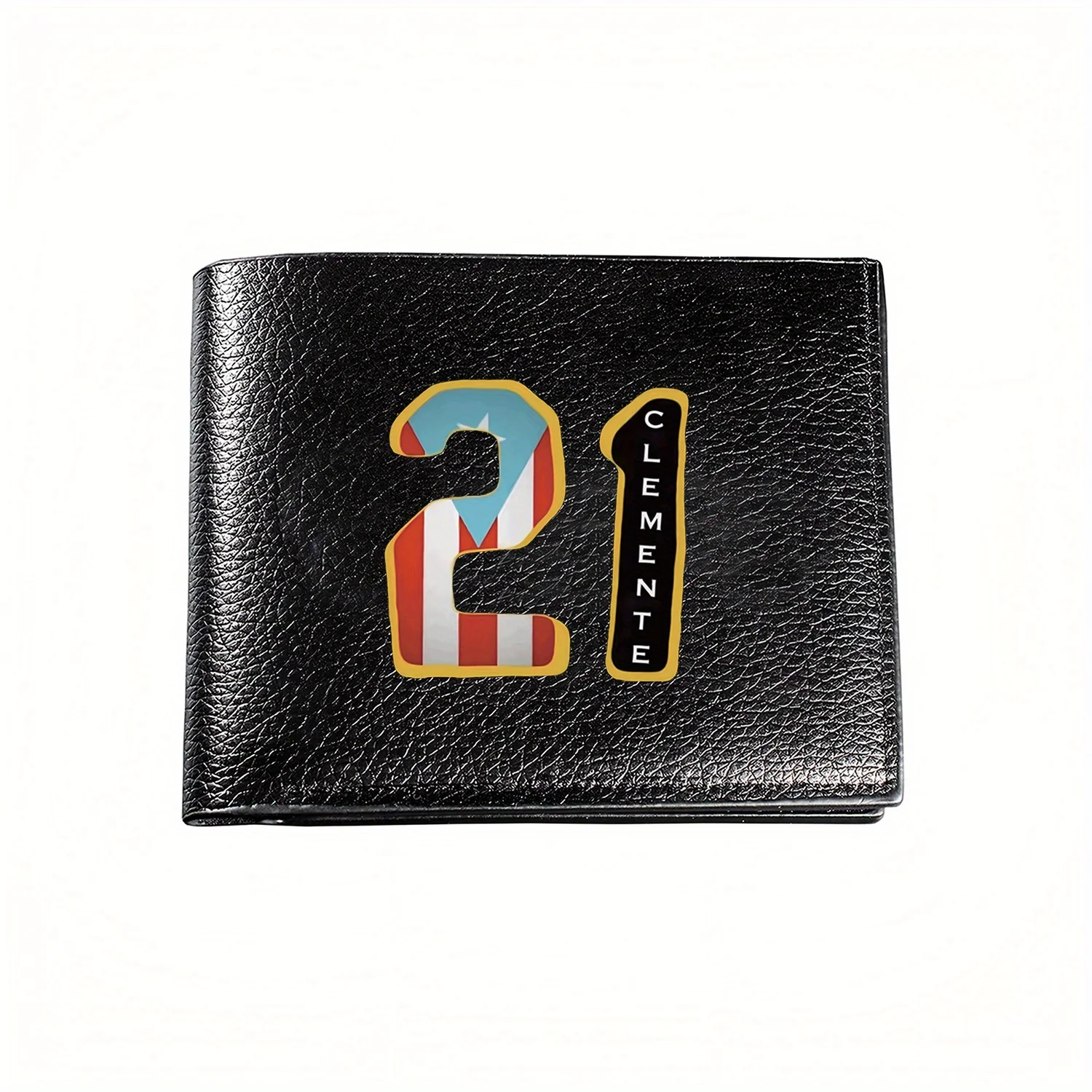 21 Clemente Number Puerto Rico Flag Design Business Mens Casual Elegant Simple Practical Quality Wallet Stylish Printing Graphic