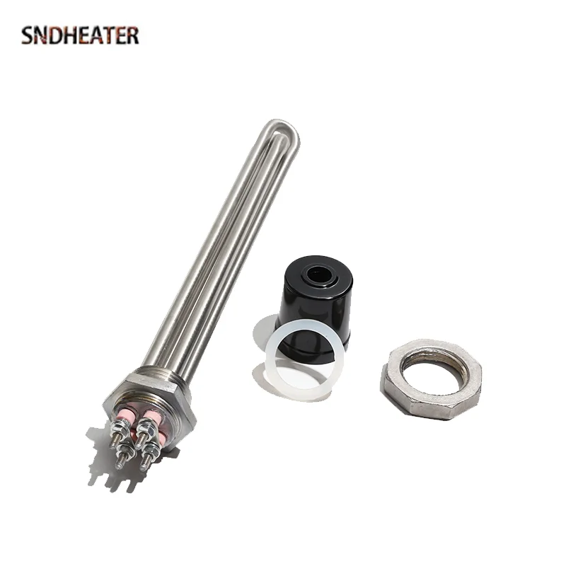 SNDHEATER DN25 G1 Резьбовой водяной нагревательный элемент 120 В 220 В 2 десятки Электрический нагреватель с крышкой 1500 Вт 2500 Вт 3500 Вт 4500 Вт 5500 Вт