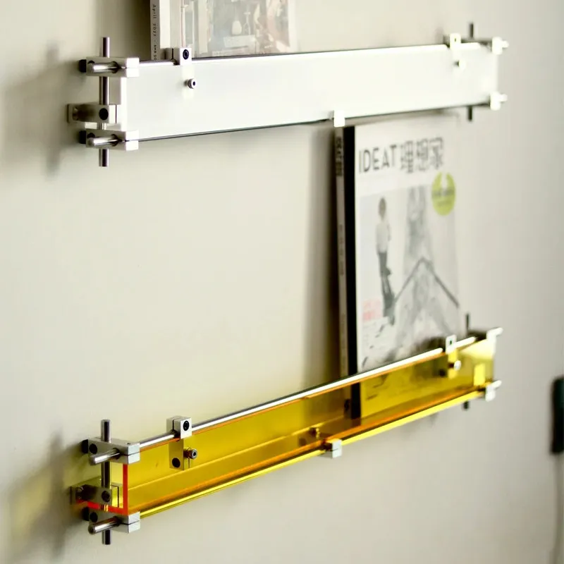 

Baffle Storage Rack Optical Axis Magazine Rack Acrylic Shelf Wall Display Rack Household Light Luxury Shelf Book