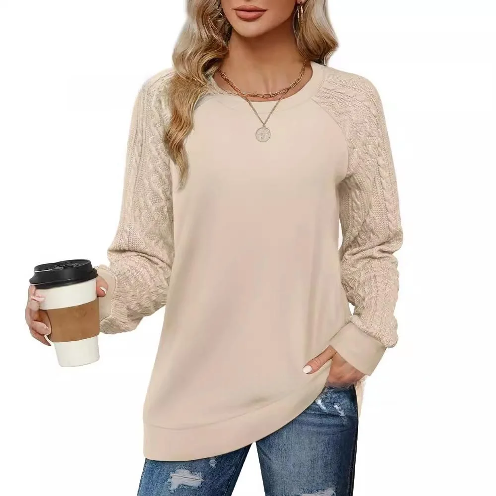 

Женский вязаный свитер с узором «косичка», повседневный пуловер из полиэфирного волокна с капюшоном, цельный, осенний, модный