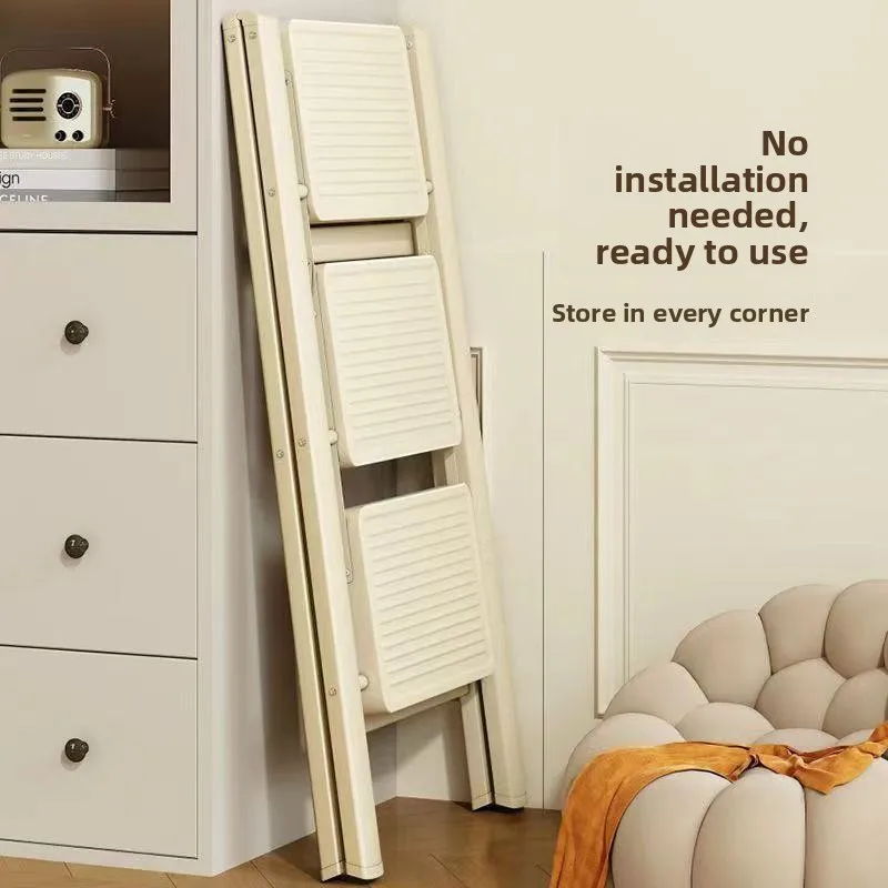 

Современная минималистичная складная лестница-стеллаж для дома, в кремовом стиле, подставка для цветов, складная корзина для хранения в автомобиле, корзина для грязного белья
