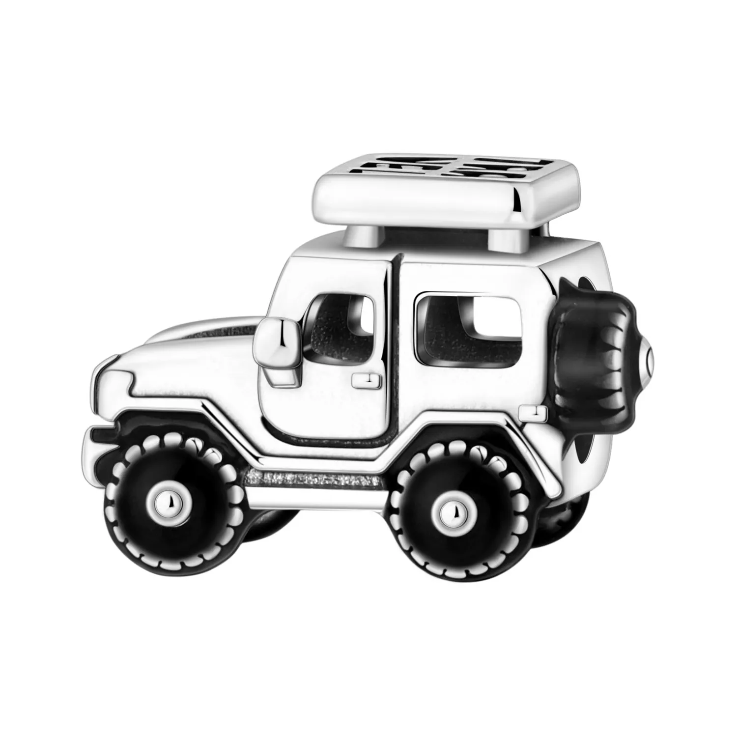 PANPOKI 925 Sterling Silber Offroad-Fahrzeug-Modell Anhänger Armband Charms Passend für Halsketten Schmuck Party Perlen DIY Feine Geschenke