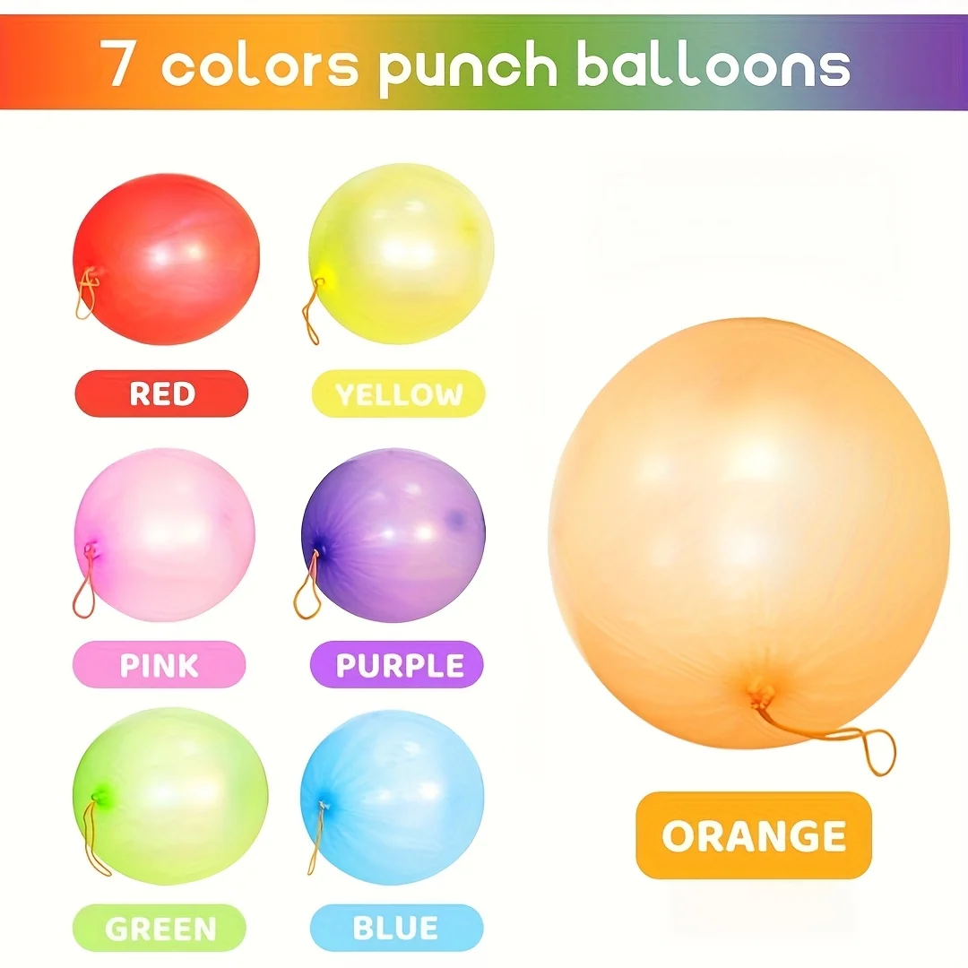Punch Balloons, Party Favors Heavy Duty Punching Balloons with Rubber Bands For Kids Birthday Decorations Party Balloons Wedding