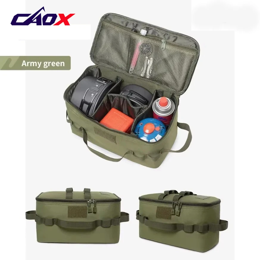 Bolsa de Camping CAOX para Pic-nic, Suprimentos de Camping, Equipamentos Táticos, Acessórios para Barraca, Bolsa de Viagem de Grande Capacidade