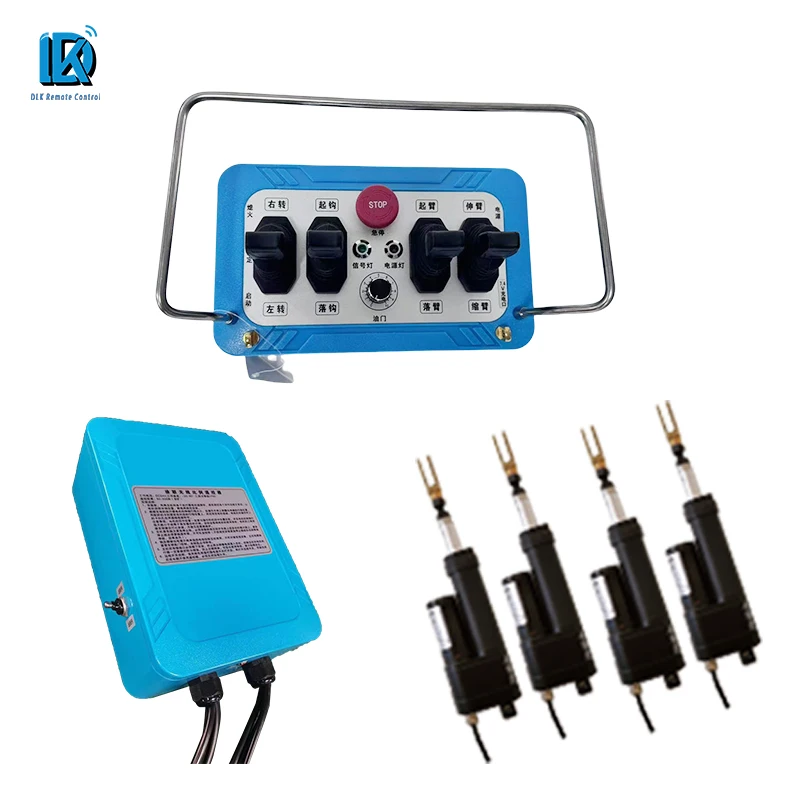 

Joystick Wireless 24V Crane Remote Control for Construction Vehicles Industrial Protective Temperature Shock Features RF