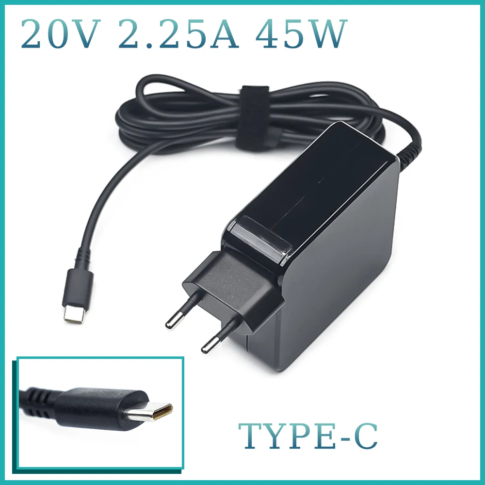 20V 2.25A 45W Type USB C Laptop AC Adapter Power Supply ​Charger For Lenovo C330 S330 C340 S340 100E T480 T480S T580 T580S E480