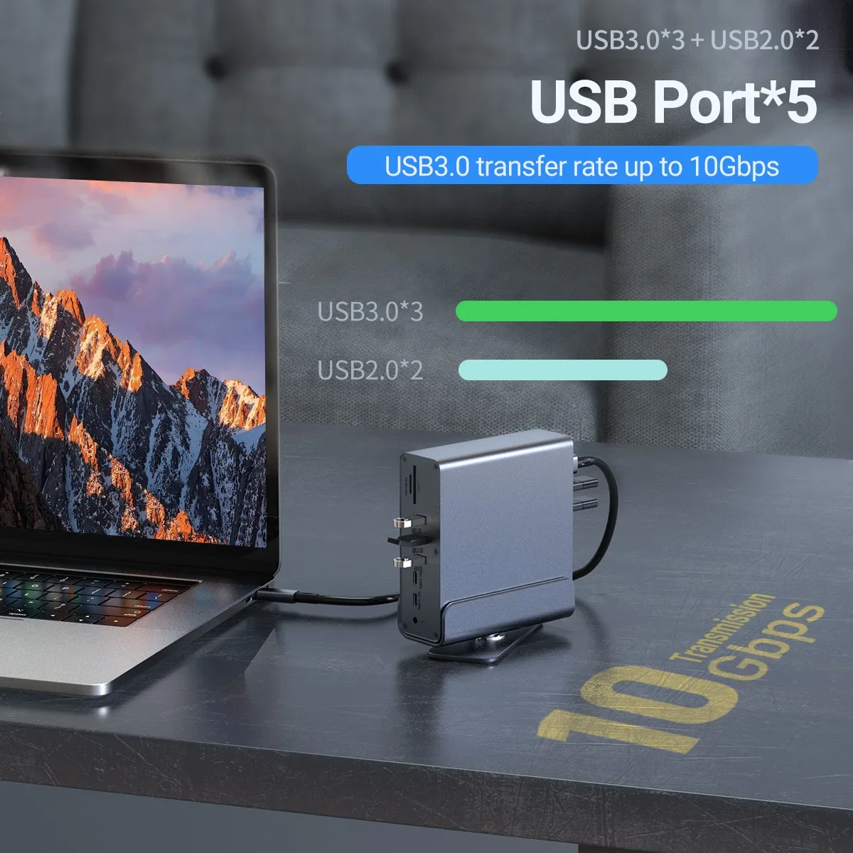 Imagem -03 - Docking Station para Mac Pro Hub Vertical 4k hd Monitor Triplo Rj45 1000m Usb 3.0 2.0 pd 3.0 sd tf Áudio 3.5 15 em 1