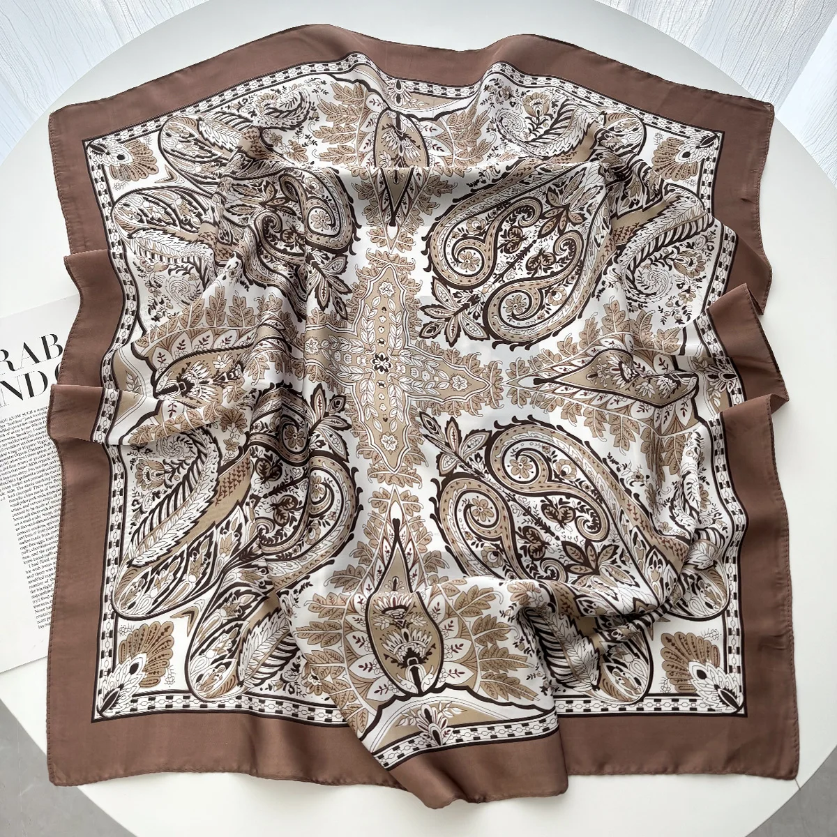 2026 New Elegant Fashion 70X70cm Printed Women's Scarf Silk Scarf Square Shawl Decorative Headband Neck Luxury Design Bandana
