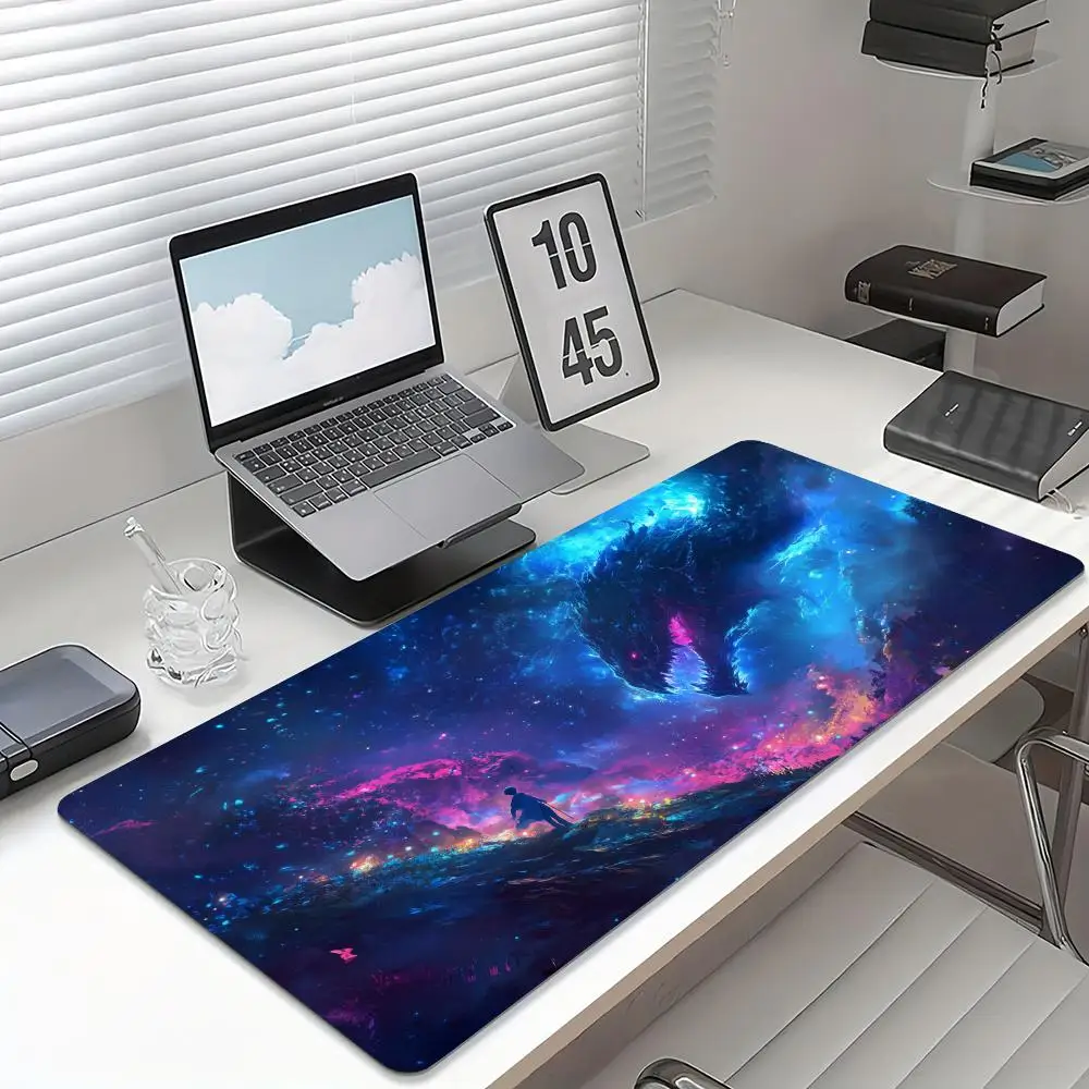 Fantasy Cloud Sky Dragon Extended Mouse Pad Purple Pink Magical Sky Pattern Non‑Slip Rubber Desk Mat for PC Laptop Gaming 
