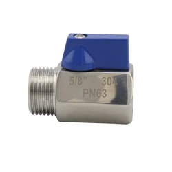 Mini Robinet à Bille en Acier Inoxydable 5/8, Sanitaire Femelle à Mâle pour Couremplaçant de Fût de Bière à Domicile, BSP PN63, 304