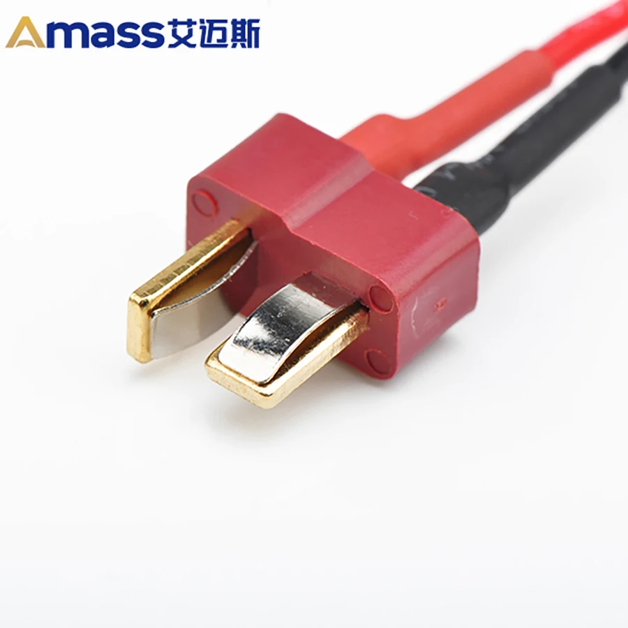 شحن مجاني Amass T-plug (نمط عمداء) إلى محول Jst مع 10 سنتيمتر 20awg سلك لينة سيليكون خط