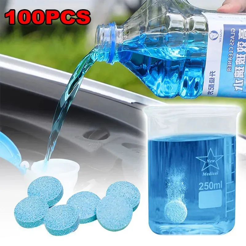 2/50pcs Car Windscreen Cleaner Effervescent Tablet  Window Windshield Solid Cleaning Car Glass Wiper Washing Tablets Dust Remove view 2