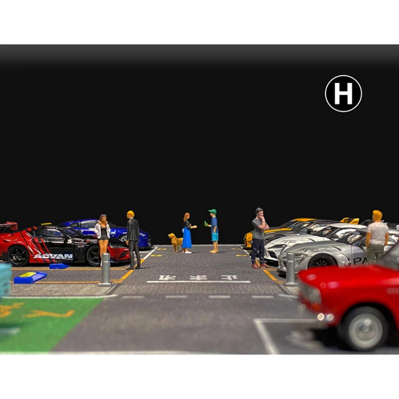 1:64 Scale Car Streets in World Cities Road Scene Accessory Parking Lot Mat For Diecast Vehicle Display Mouse Pad Toys Gifts Fan