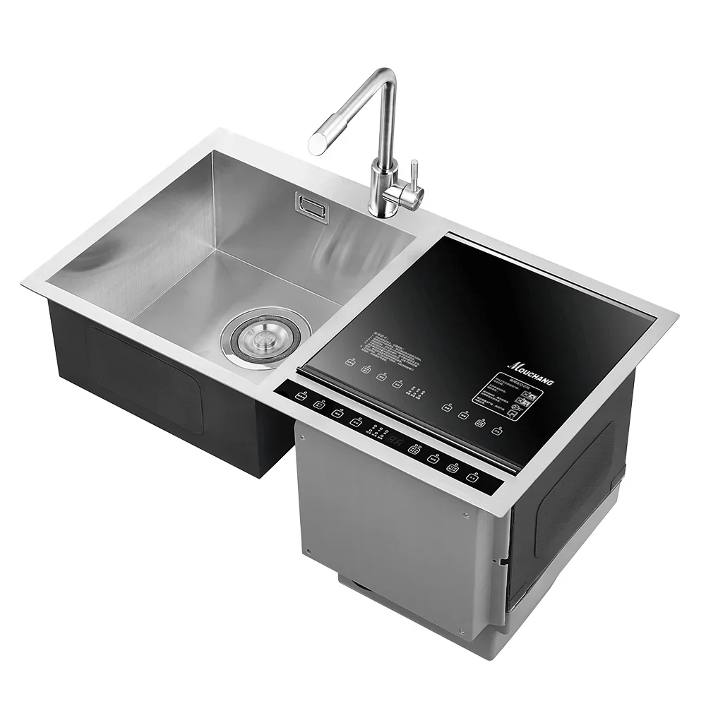 for Household Stainless Steel Touch Adjustable Built In Dishwasher With Kitchen Sink