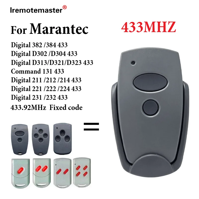 Mando a distancia para Marantec, 433,92 MHz, portón de garaje Digital, 302, 304, 313, télécommde, marantec d302, 868, 382, 868