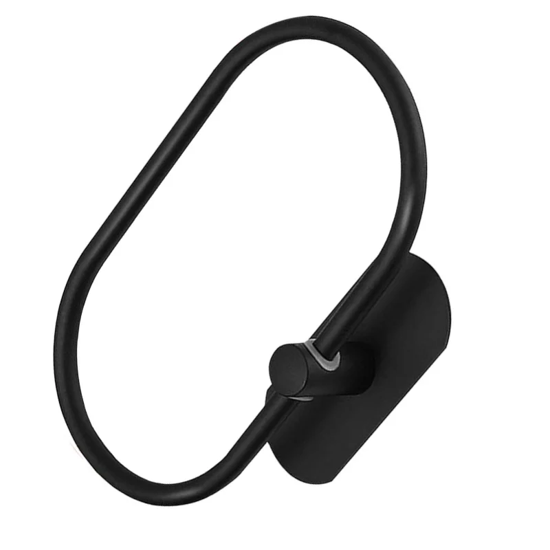 

Кольцо для полотенец Настенное крепление из нержавеющей стали Безкоштовная установка Современный овальный держатель для полотенец Черный