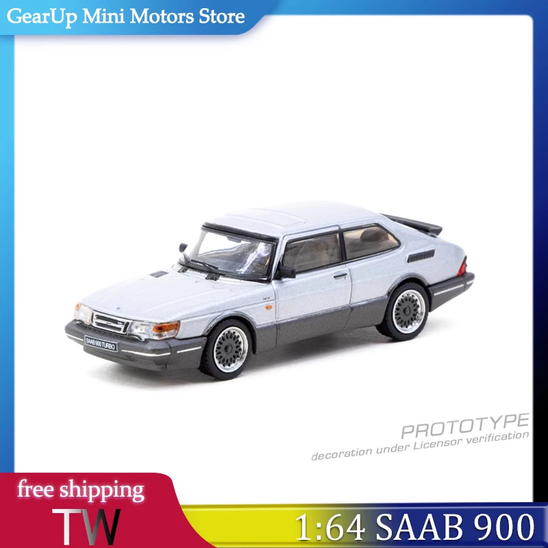 

TW 1:64 Saab 900 Turbo Silver Hardtop Alloy Diecast Model Pre-order Tarmac Works Collectible Display for Saab Enthusiasts Toy