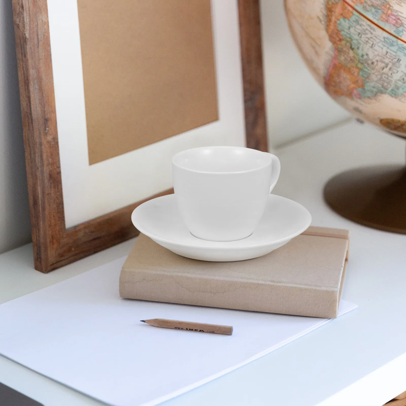 

1Set Ceramic Coffee Cup with Saucer Simple Style Tea Cup Set for Home Restaurant Hotel Strong Heat Resistant Drinkware