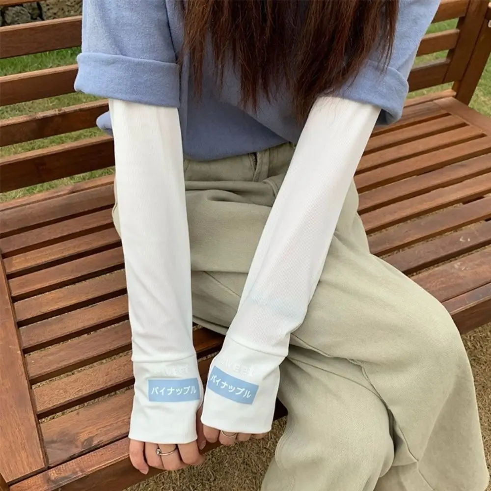 Ice Sleeves For Women Men Sun Protection Japanese Driving Gloves Outdoor UV Protection UV Solar Arm Sleeves Cool Muff Summer