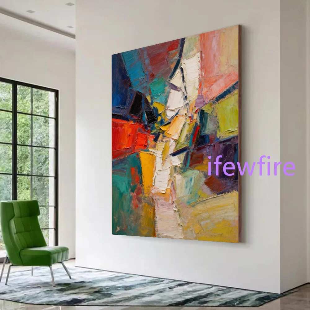 100% Handmade Modern Abstract Oil Painting on Canvas Mural Unique Wall Art Picture for Home Living Room Decor Image Artwork Gift