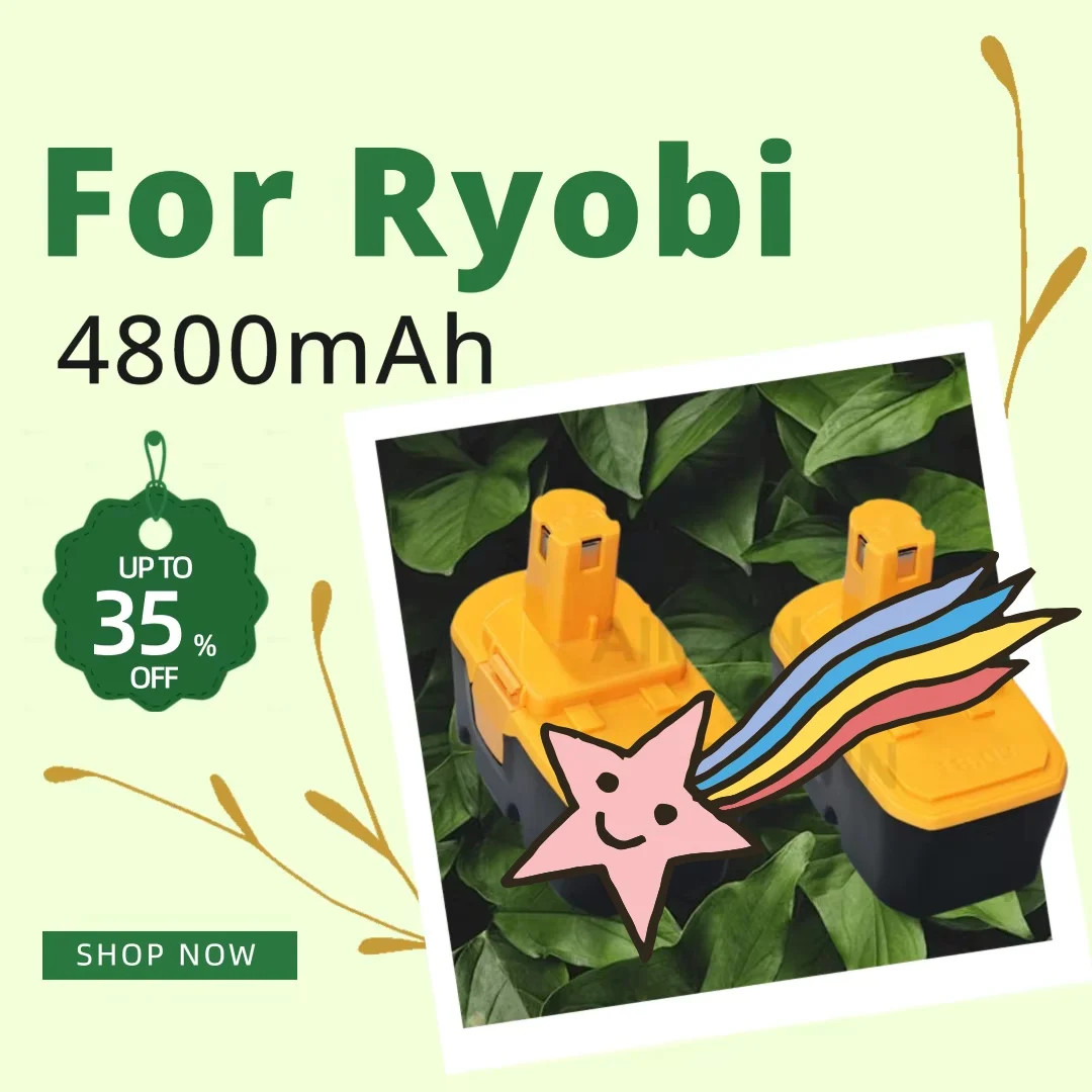 P101 ABP1801 ABP1803 BPP 1820 For Ryobi 18V Rechargeable Power Tools P100 4800mAh Interchangeable Battery