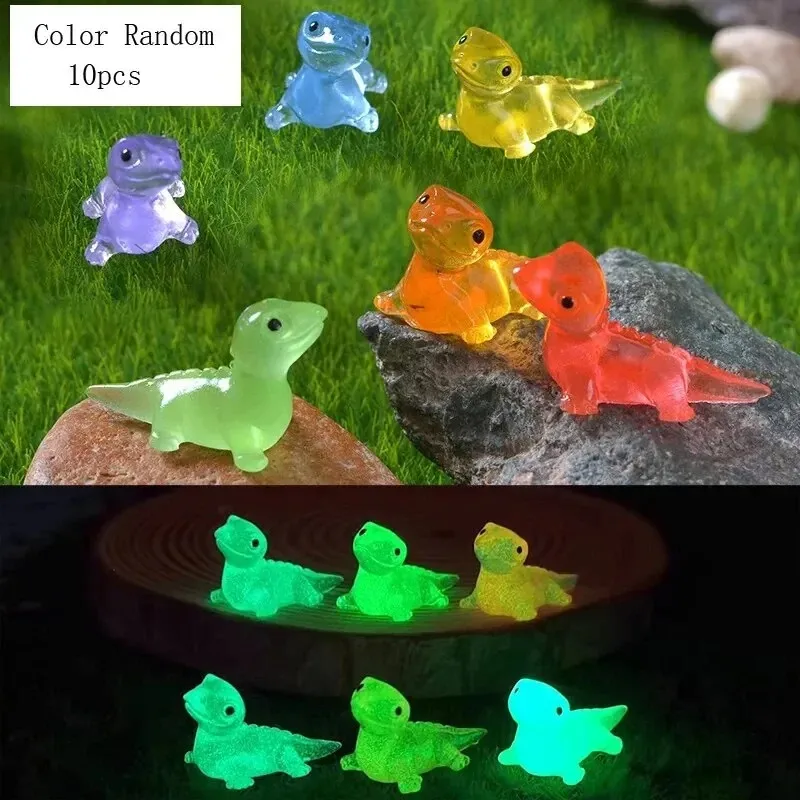 10-Pack Mini Glow-in-the-Dark Lizard Figurines