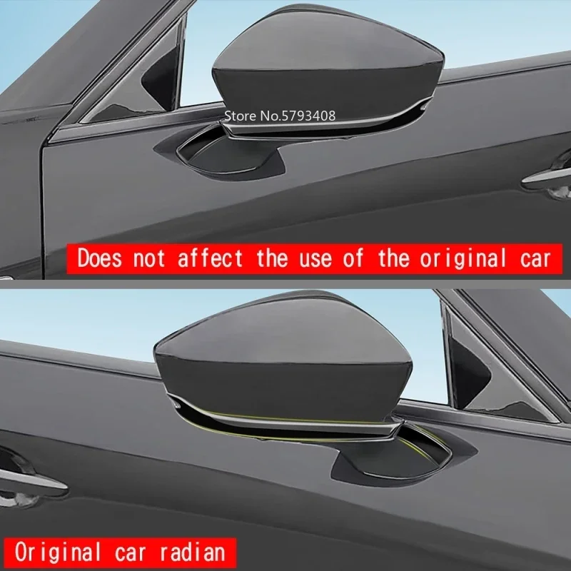 For Mazda CX-60 CX60 CX 60 2022 2023 2024 ABS black Rearview Mirror Anti friction Strip Moulding Frame Cover Trim Accessories