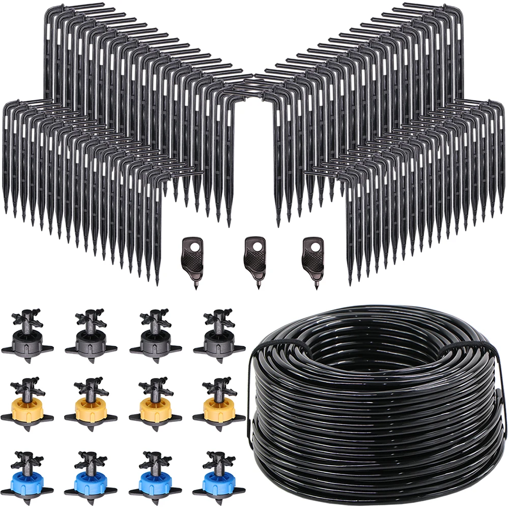 10-100m High-quality Automatic Watering System 1/8'' Drip Irrigation Kit 3/5mm Hose Emitter Potted Bonsai Plant Greenhouse