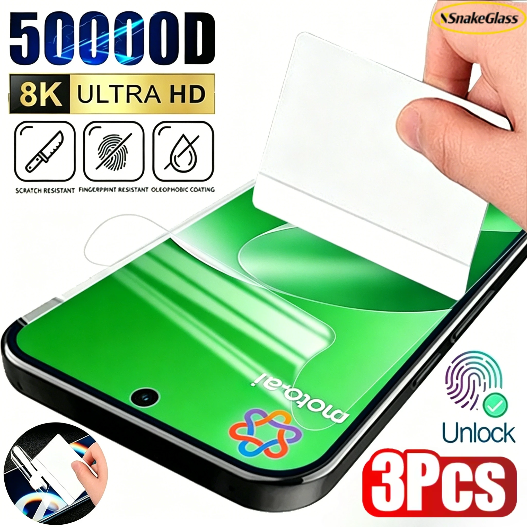 2-4 Stück HD Hydrogel Soft Film für Motorola Moto G82 G17 G77 G57 G67 G86 G54 G24 G06 G15 G05 Power Displayschutzfolie Anti-Kratzer