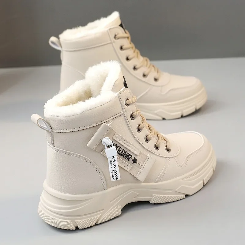 Women Boots 2024Winter Fashion Waterproof Height Increased Snow Boots Warm Plus High Top CottonShoes Platform Sports Ankle Boots