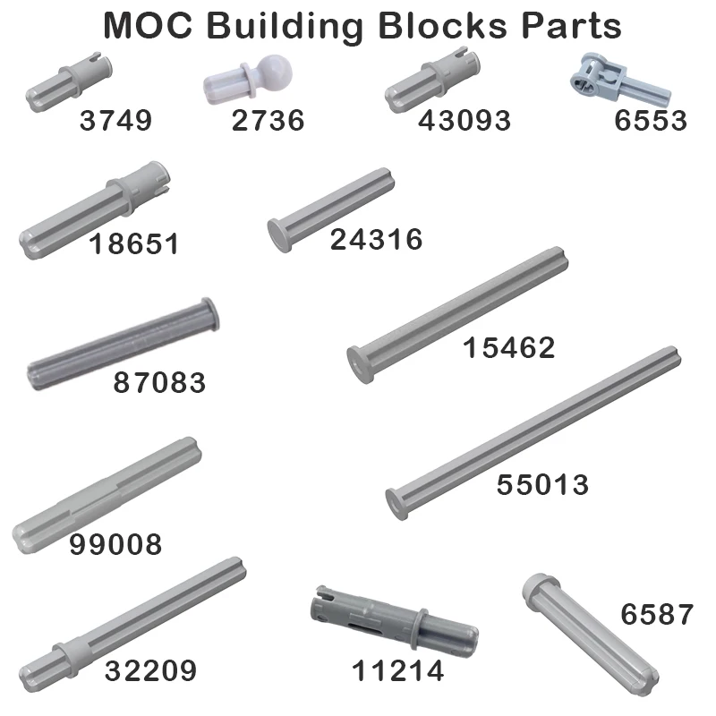 MOC-bouwsteen Technische bulkaasbout Kruisas 1x2 1x3 1x4 Vervang onderdeel Compatibel 18651 3749 6553 2736 99008 6587 11214