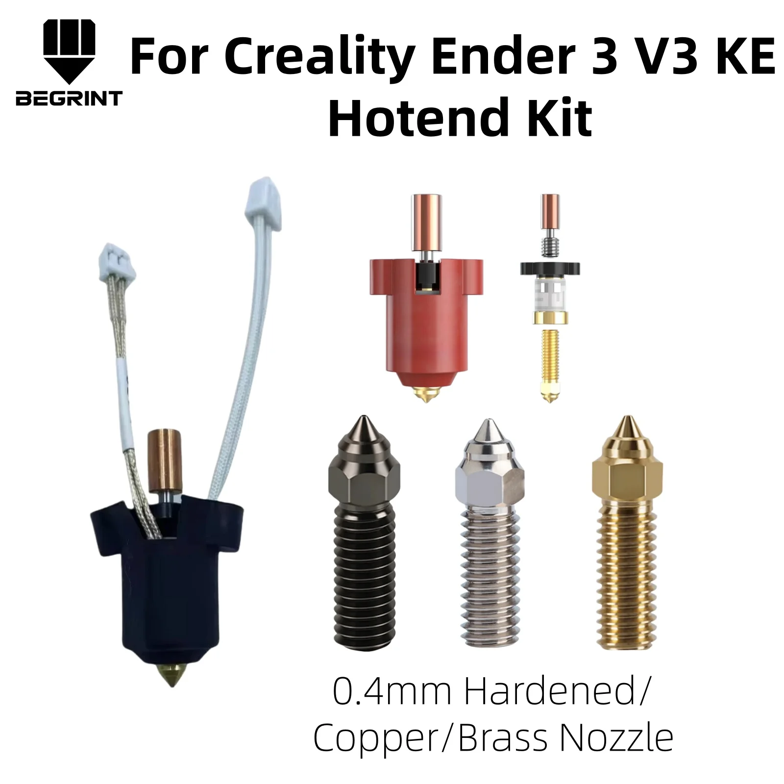 

High Speed Upgrade Nozzle Extruder Kit with Ceramic Heating Block, 3D Printer Replacement Accessories for Creality Ender 3 V3 KE