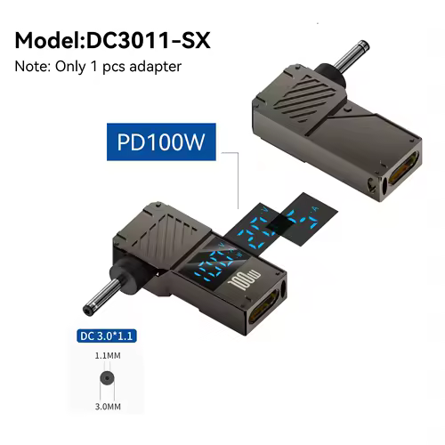 PD100W Type-C to DC Plug Converter USB C to DC Laptop Charging Adapter Power Charger Connector Tip for Lenovo Thinkplus HP DELL - Image 14