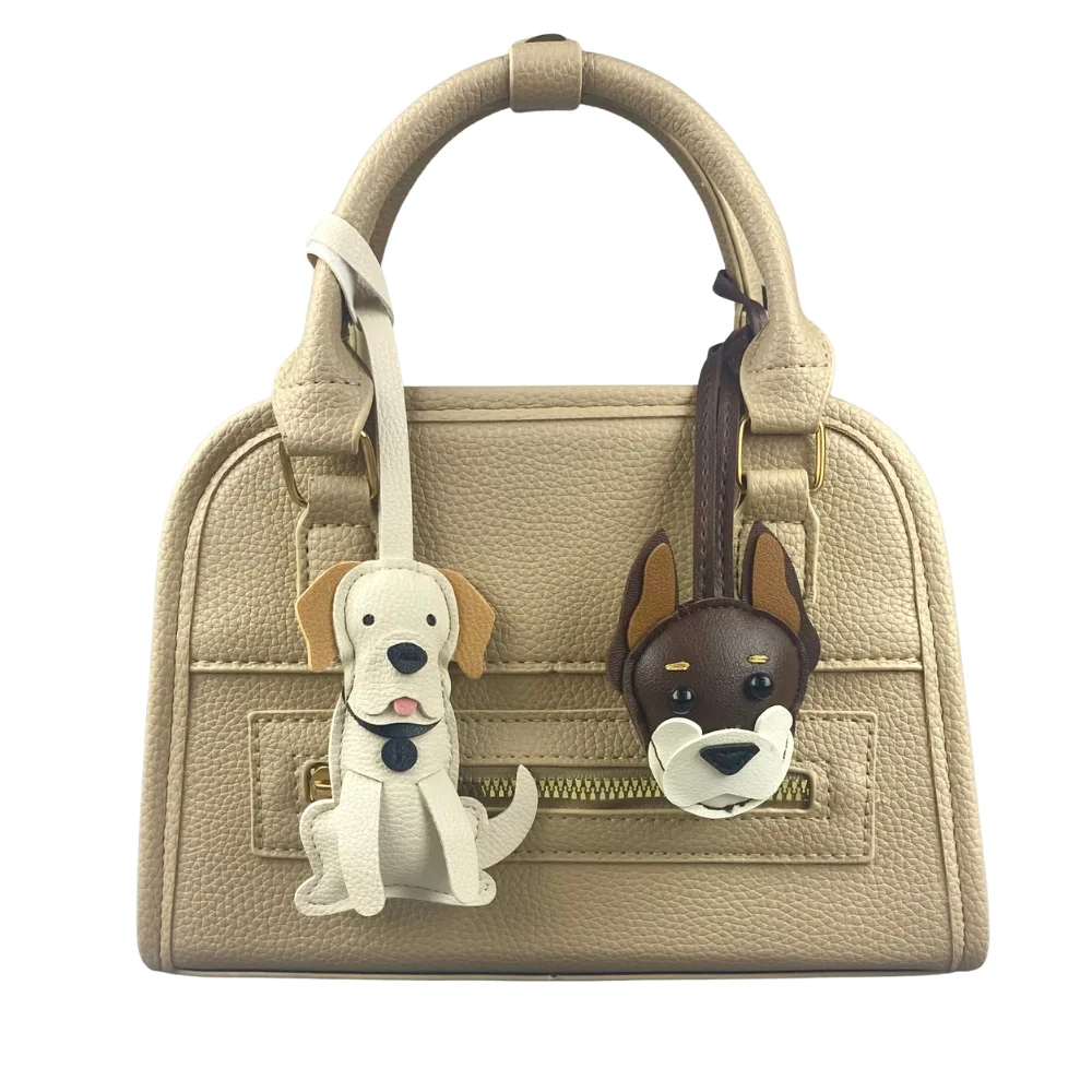 Portable Pup Squad! Leather Dog Bag Charms | Mix & Match with Attached Rings/Cords | Carry One for Daily Joy-PU Leather