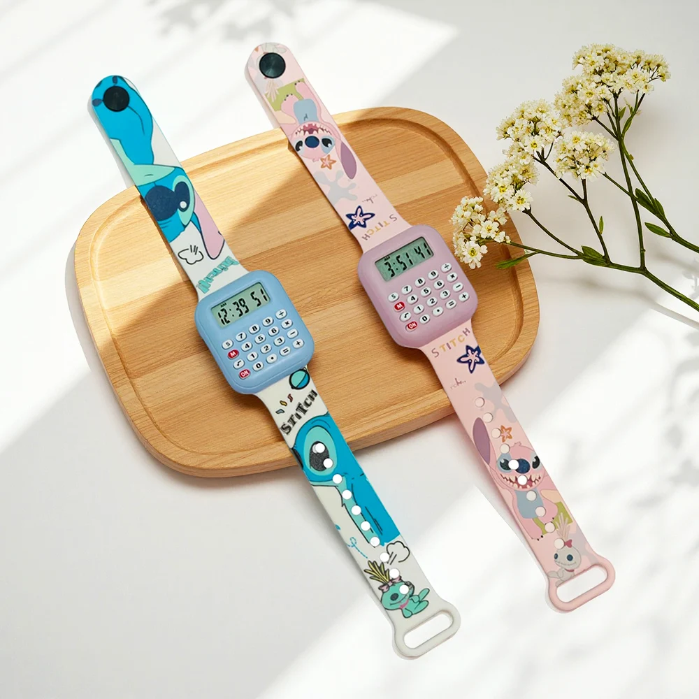 

Калькулятор Stitich, часы для девочек, детский силиконовый ремешок, детские часы Hello Kitty, цифровые часы, многофункциональная игрушка для обучения математике