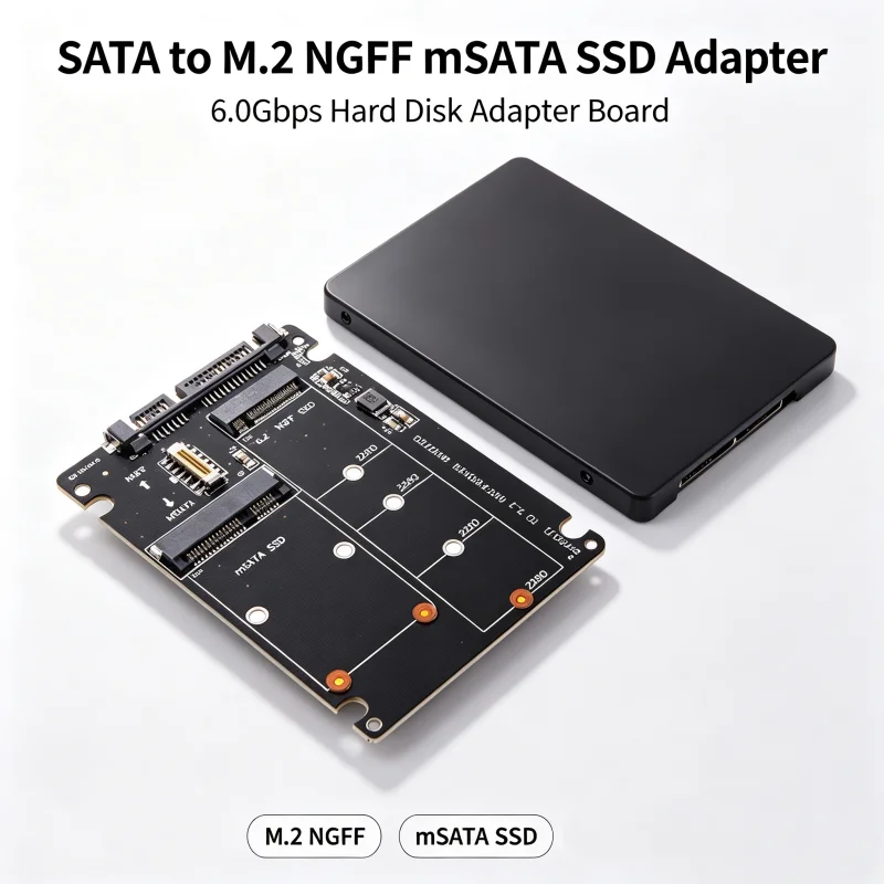 SATA 60Gbps To M2 NGFF SATA SSD MSATA SSD Adapter MSATA To SATA M.2 NGFF To SATA Hard Disk Adapter Board