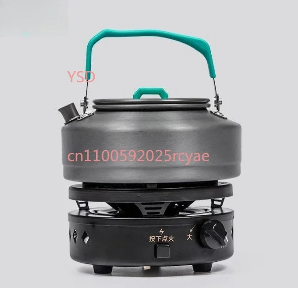 Home and outdoor windproof portable gas stove, cassette stove for boiling water, making tea during travel and outdoor cooking.